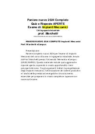 PANIERE NUOVO 2024 COMPLETO Impianti Meccanici Prof. Marchetti eCampus