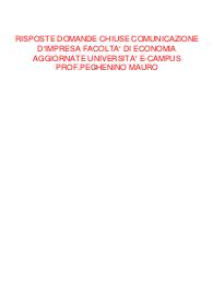 Risposte domande chiuse comunicazione d'impresa aggiornate 2023 uniecampus