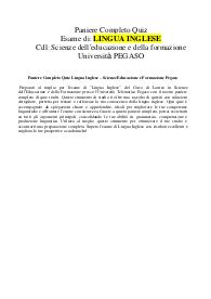 Paniere Completo Quiz Lingua Inglese – Scienze Educazione e Formazione Pegaso
