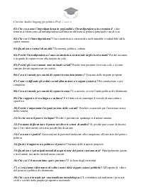 Paniere ANALISI DEL LINGUAGGIO POLITICO SCIENZE DELLA COMUNICAZIONE Docente Castaldi Roberto Risposte Chiuse