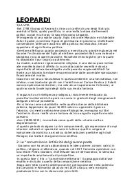 LEOPARDI, VITA OPERE E SCRITTURA