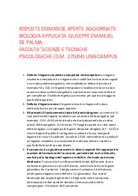 Risposte domande aperte biologia applicata aggiornate 2023 uniecampus