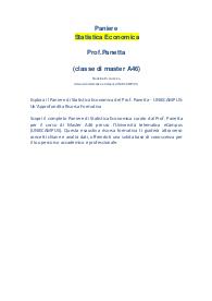 Paniere Statistica Economica Prof. Panetta (classe di master A46)- unicampus