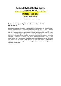 Paniere Completo Quiz e Risposte Diritto Romano - Servizi Giuridici UNIECAMPUS