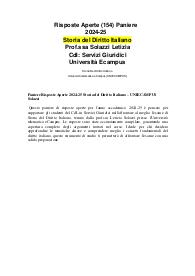 Paniere Risposte Aperte 2024-25 Storia del Diritto Italiano – UNIECAMPUS Solazzi