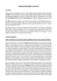 Riassunto Giovanni Boccaccio - accenni vita e Decameron