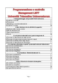Programmazione e controllo - Management LM77 - Università Telematica Unimercatorum