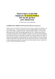 PANIERE QUIZ CORRETTI 2025 Economia Politica Prof. Iannaccone