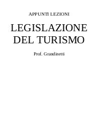 Legislazione turismo