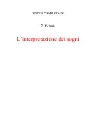 L’interpretazione dei sogni Freud