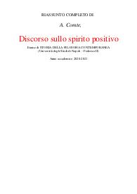 A. Comte, Discorso sullo spirito positivo. Parte II