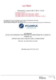 Paniere di LINGUAGGI ESPRESSIVI NEI PROCESSI DI APPRENDIMENTO E CRESCITA PERSONALE, Prof LUCARIELLO, ECAMPUS