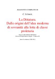 C. Schmitt, La Dittatura. Filosofia morale