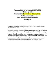 PANIERE COMPLETO NUOVO 2025 Quiz + Aperte Esame MATEMATICA FINANZIARIA Prof. Scaramuzzino
