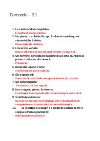 Domande Anatomia Umana