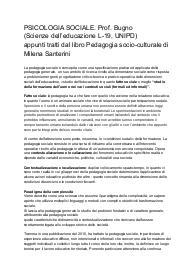 Appunti di pedagogia sociale e socio-culturale e riassunti del libro di Milena Santerini