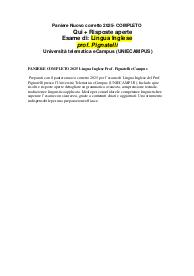PANIERE COMPLETO 2025 Lingua Inglese Prof. Pignatelli eCampus