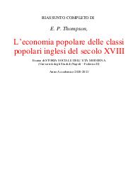 E. P. Thompson, Storia dell'economia moderna