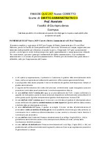 PANIERE QUIZ 247 Nuovo 2025 Corretto Diritto Amministrativo II Prof. Nunziata