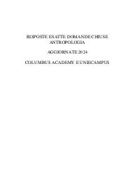 Risposte esatte domande chiuse antropologia aggiornate 2024 columbus e uniecampus