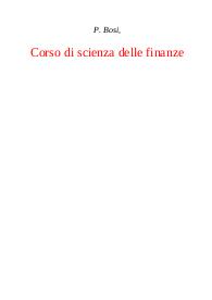 P. Bosi, Corso di scienza delle finanze