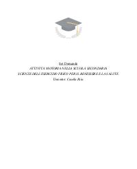 Paniere ATTIVITA' MOTORIA NELLA SCUOLA SECONDARIA SCIENZE DELL'ESERCIZIO FISICO PER IL BENESSERE E LA SALUTE D