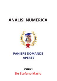Paniere Verificato di ANALISI NUMERICA, De Stefano Mario, 2025 - RISPOSTE APERTE