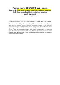 PANIERE COMPLETO NUOVO 2024 Esame di Storia dello Sport Prof. Landoni