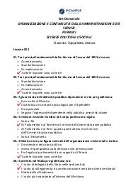 ORGANIZZAZIONE E CONTABILITA' DELLE AMMINISTRAZIONI E DEI SERVIZI PUBBLICI SCIENZE POLITICHE E SOC