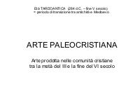 ARTE PALEOCRISTIANA