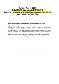 Paniere Economia Intermediari Finanziari e Mercati Prof. Federico 2024