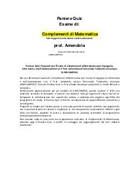 Paniere Complementi di Matematica - paniere quiz risolti- ecampus