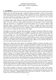 Letteratura Italiana, Dalle Origini a metà Cinquecento