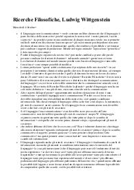Appunti di Filosofia del linguaggio, Ricerche filosofiche, Ludwig Wittgenstein