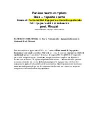 PANIERE COMPLETO Quiz + Aperte Fondamenti di Ingegneria Economico Gestionale Prof. Micozzi