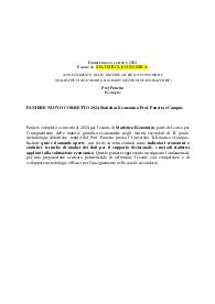 PANIERE NUOVO CORRETTO 2024 Statistica Economica Prof. Panetta eCampus