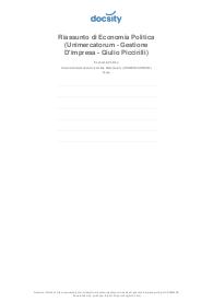 Economia Politica - Riassunto - Gestione D'impresa L-18 - Giulio Piccirilli - Unimercatoru