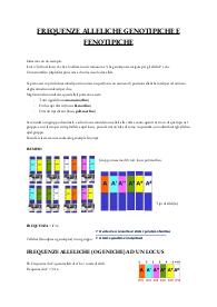 Frequenze alleliche genotipiche e fenotipiche