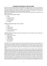 Scienze dei materiali e Metallurgia