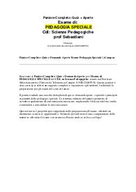 Paniere Completo: Quiz e Domande Aperte Esame Pedagogia Speciale | eCampus