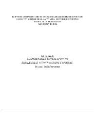 Risposte domande chiuse economia delle imprese sportive aggiornate 2024 uniecampus