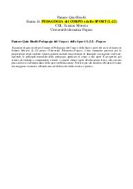 Paniere Quiz Risolti Pedagogia del Corpo e dello Sport (L-22) - Pegaso