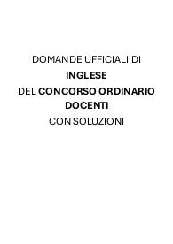 DOMANDE UFFICIALI DI INGLESE - CONCORSO ORDINARIO DOCENTI 2025 PNRR2 - PRIMA PROVA SCRITTA