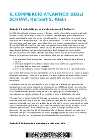 IL COMMERCIO ATLANTICO DEGLI SCHIAVI, Herbert S. Klein