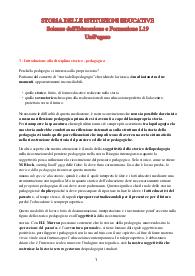 STORIA DELLE ISTITUZIONI EDUCATIVE - Scienze dell'Educazione e Formazione L19 - UniPegaso