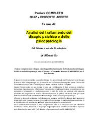 Paniere completo: Analisi del trattamento del disagio psichico e delle psicopatologie