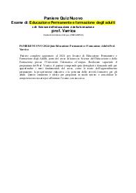 PANIERE NUOVO 2024 Quiz Educazione Permanente e Formazione Adulti Prof. Varrica