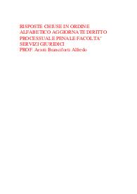 Risposte chiuse in ordine alfabetico diritto processuale penale aggiornate 2023