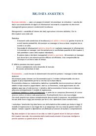 Appunti Big data analytics - Prof. Billè