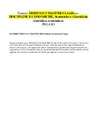 PANIERE MODULO 5 MASTER 2024 Statistica Economica Pegaso